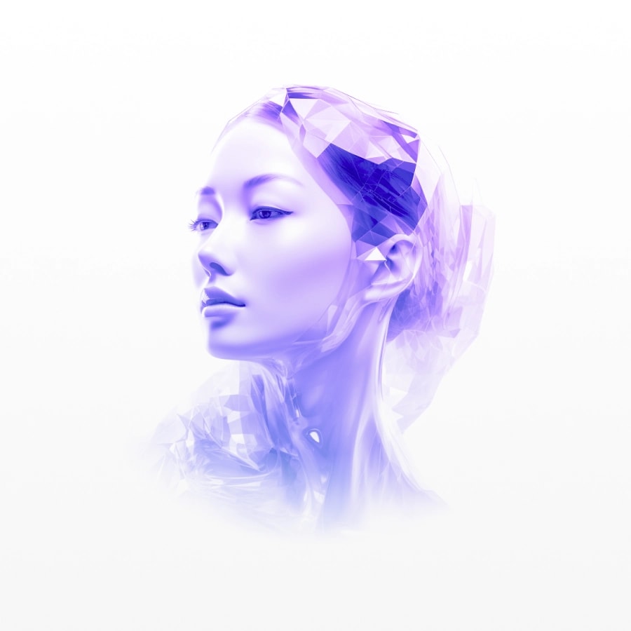 Hologram Faceted Portrait Visual