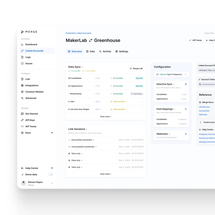 Merge Linked Account Management