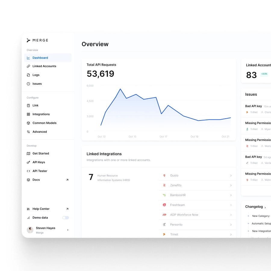 Merge API Dashboard