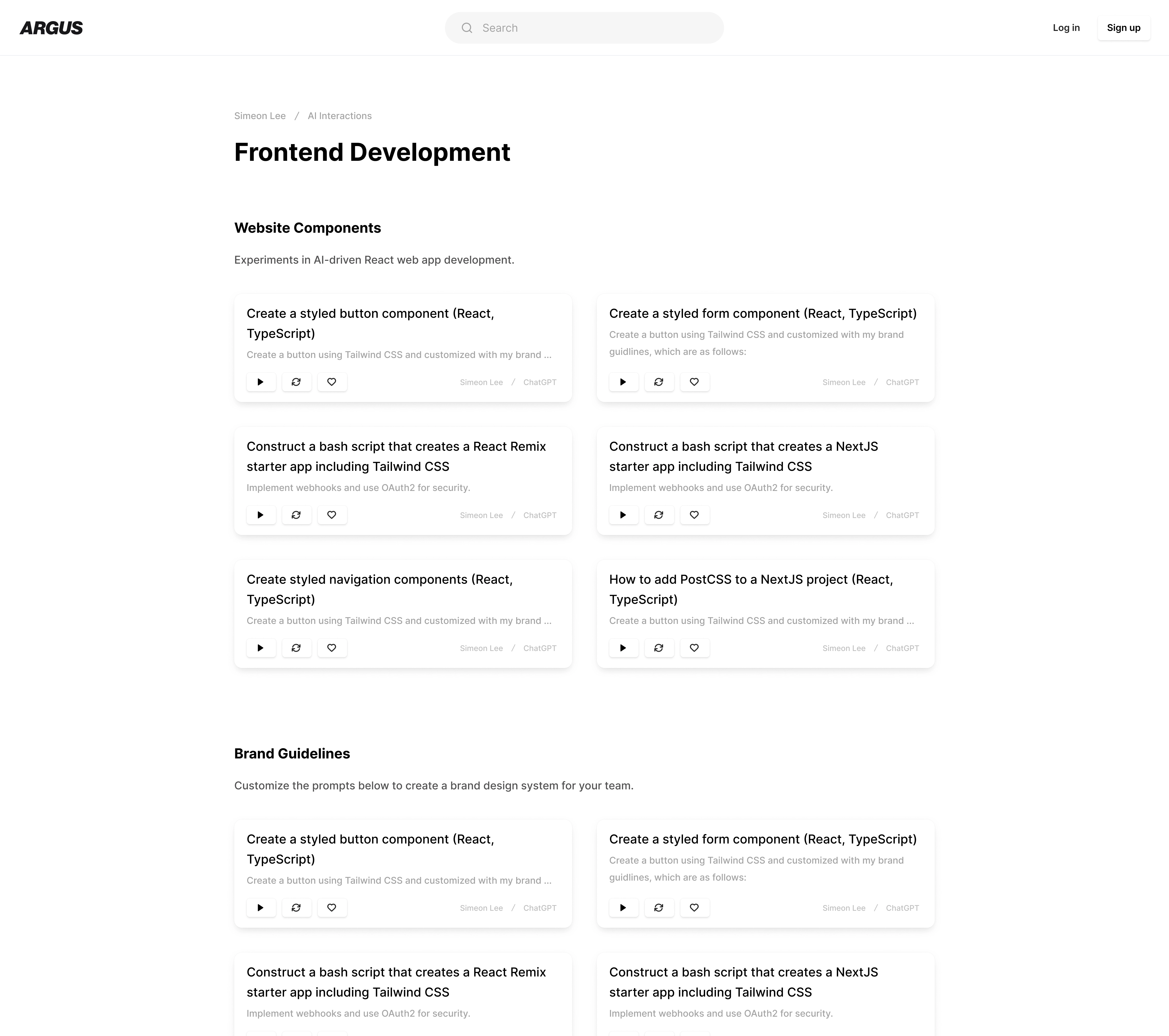 Argus Frontend Dev AI Copilot Interactions