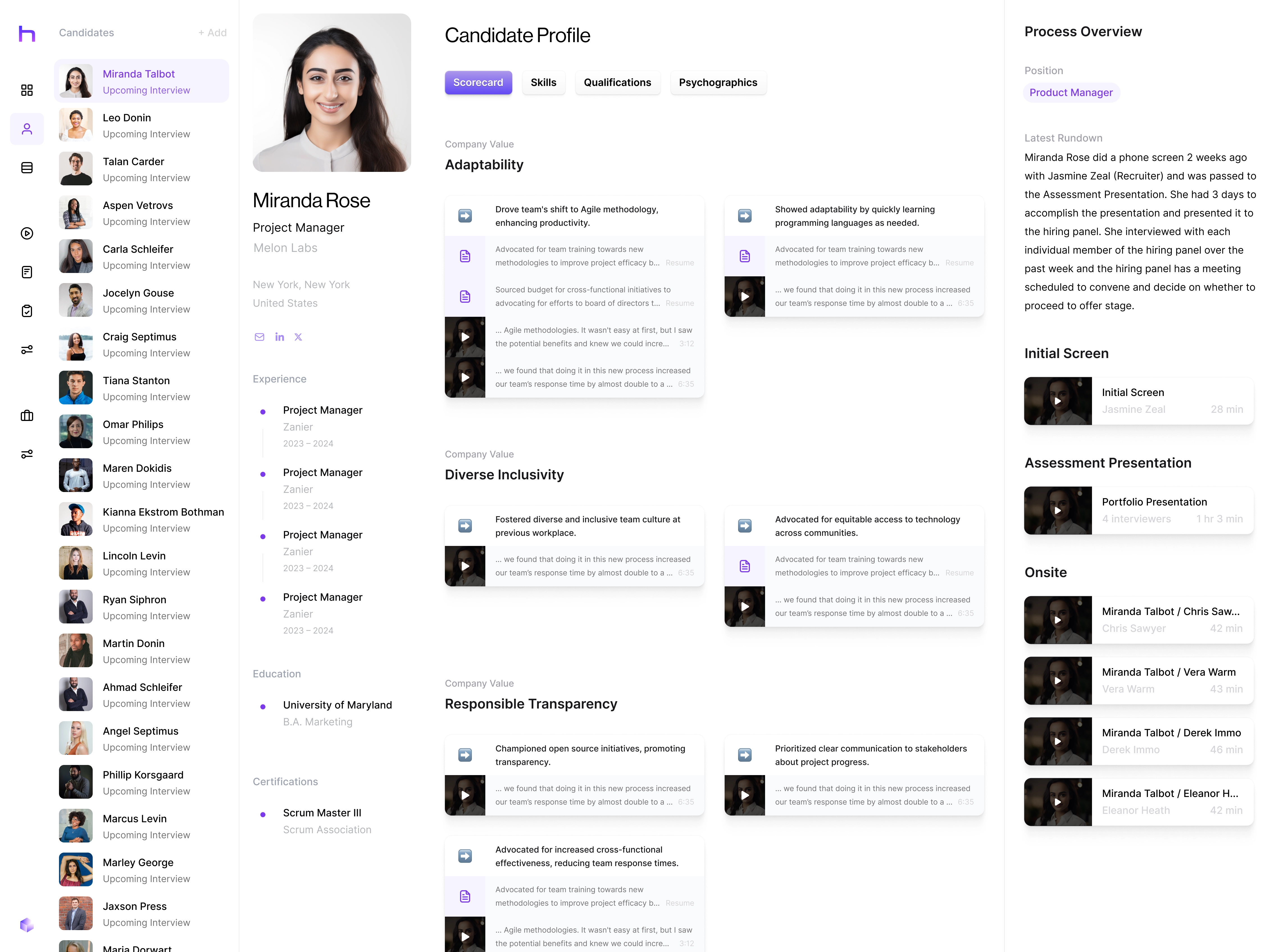 Hologram Candidate Profile