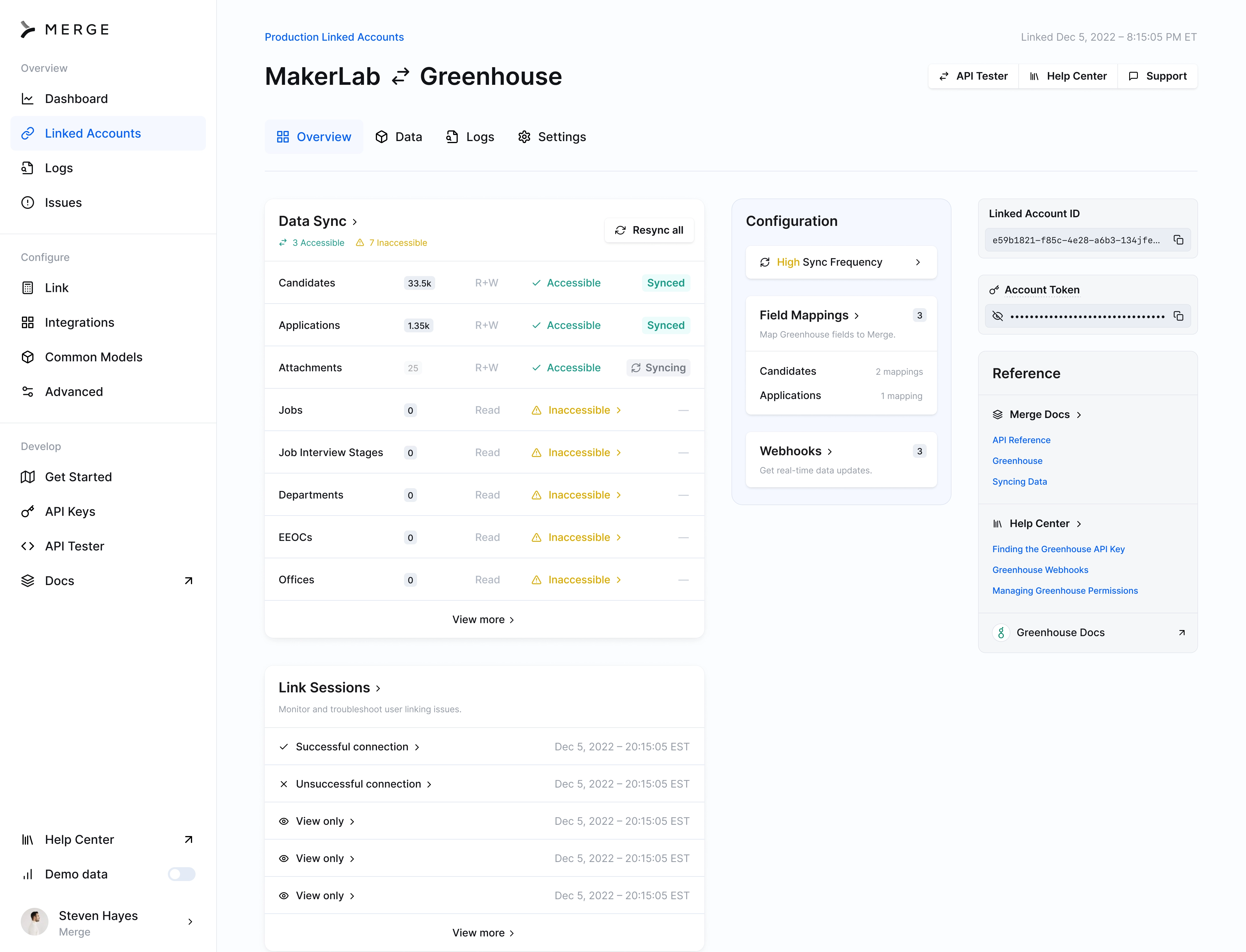 Merge Linked Account Overview